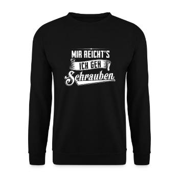 Schrauber Autoschrauber Kfz Mechaniker Geschenk - Unisex Pullover - Schwarz - Vorne - Alina (178cm) & Michal (187cm)