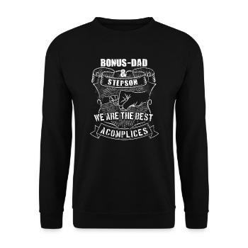 Bonus papa beau-père beau-père beau-père cadeau - Sweat-shirt Unisexe - noir - Devant - Alina (178cm) & Michal (187cm)