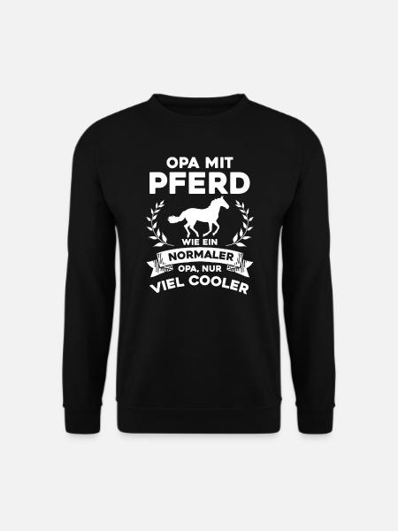 Opa mit Pferd - nur cooler - Unisex Pullover - Schwarz