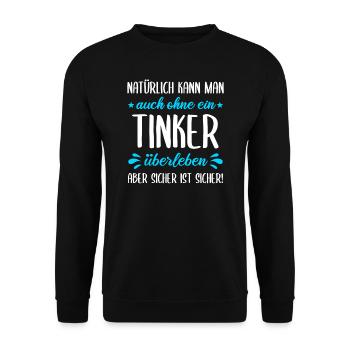 Tinker Pferd Pferde Pferdesprüche Motiv Geschenk - Unisex Pullover - Schwarz - Vorne - Alina (178cm) & Michal (187cm)
