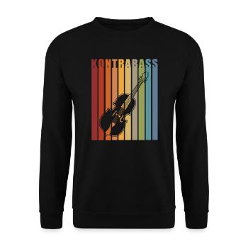 Kontrabass Orchester Big Band Musik Geschenk - Unisex Pullover - Schwarz - Vorne - Alina (178cm) & Michal (187cm)