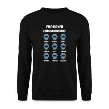 Schlosser Metallbauer Spruch Geschenk - Unisex Pullover - Schwarz - Vorne - Alina (178cm) & Michal (187cm)
