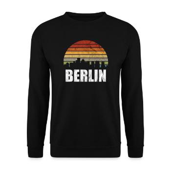 Berlin Berliner Stadt Geschenk - Unisex Pullover - Schwarz - Vorne - Alina (178cm) & Michal (187cm)