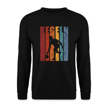 Kegler Kegeln Kegel Geschenk - Unisex Pullover - Schwarz - Vorne - Alina (178cm) & Michal (187cm)
