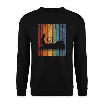 Zimmerer Zimmermann Handwerker Geschenk - Unisex Pullover - Schwarz - Vorne - Alina (178cm) & Michal (187cm)