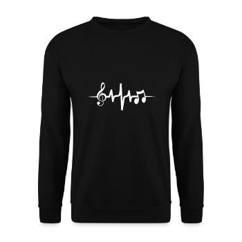Heartbeat music love notes clef - Unisex Sweatshirt - black - Front - Alina (178cm) & Michal (187cm)
