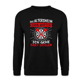 Dart Lustig Darts Spruch Geschenk - Unisex Pullover - Schwarz - Vorne - Alina (178cm) & Michal (187cm)