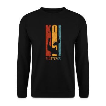 Koi Fisch Karpfen Geschenk - Unisex Pullover - Schwarz - Vorne - Alina (178cm) & Michal (187cm)