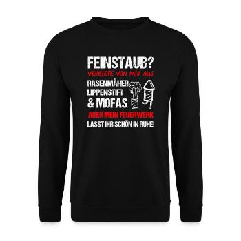 Pyro Feuerwerker Sprüche Geschenk - Unisex Pullover - Schwarz - Vorne - Alina (178cm) & Michal (187cm)