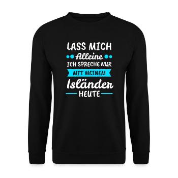 Isländer Islandpferd Tölt Geschenk - Unisex Pullover - Schwarz - Vorne - Alina (178cm) & Michal (187cm)