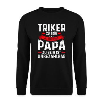 Trike Triker Dreirad Geschenk - Unisex Pullover - Schwarz - Vorne - Alina (178cm) & Michal (187cm)