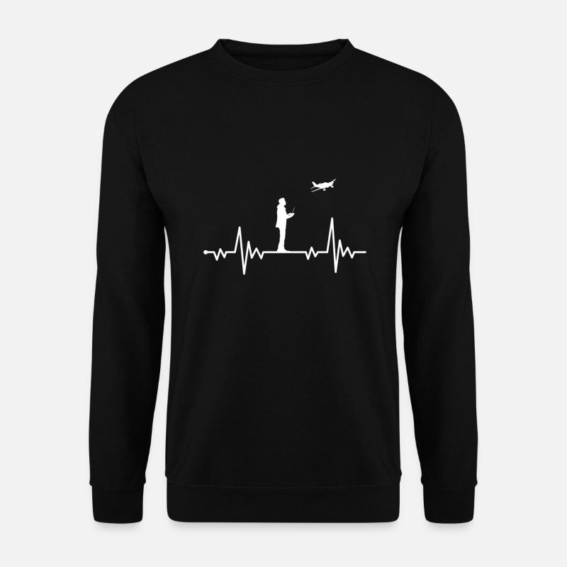 Modellflieger Herzschlag Modellflugzeug - Unisex Pullover - Schwarz