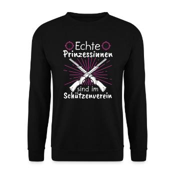 Schützenverein Sportschützin Schütze Geschenk - Unisex Pullover - Schwarz - Vorne - Alina (178cm) & Michal (187cm)