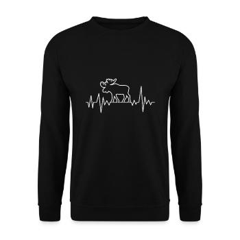 ELK HEARTBEAT SCANDINAVIA - Sweat-shirt Unisexe - noir - Devant - Alina (178cm) & Michal (187cm)