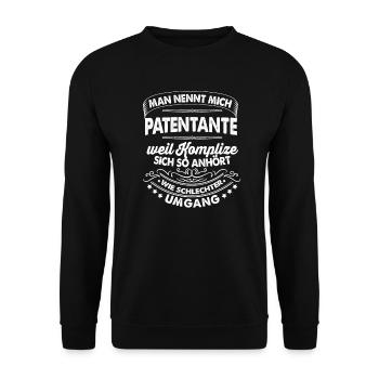 Patentante 2020 Taufpate Lieblingstante Geschenk - Unisex Pullover - Schwarz - Vorne - Alina (178cm) & Michal (187cm)