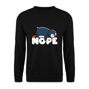 Penguin nope - Unisex Sweatshirt - black - Front - Alina (178cm) & Michal (187cm)
