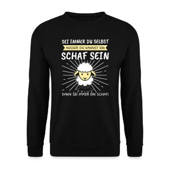 Schaf Schafe Hirte Geschenk - Unisex Pullover - Schwarz - Vorne - Alina (178cm) & Michal (187cm)