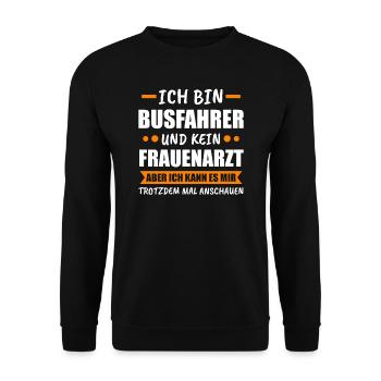 Busfahrer Bus Schulbus Geschenk - Unisex Pullover - Schwarz - Vorne - Alina (178cm) & Michal (187cm)
