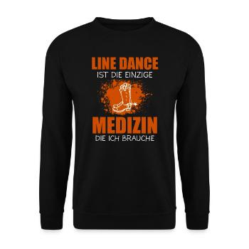 Line Dance Linedance Western Geschenk - Unisex Pullover - Schwarz - Vorne - Alina (178cm) & Michal (187cm)