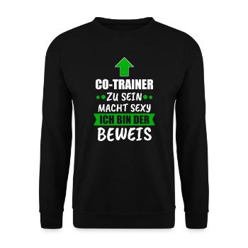 Co Trainer Fußballtrainer Geschenk - Unisex Pullover - Schwarz - Vorne - Alina (178cm) & Michal (187cm)