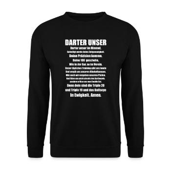 Dart Darts Spruch Geschenk - Unisex Pullover - Schwarz - Vorne - Alina (178cm) & Michal (187cm)