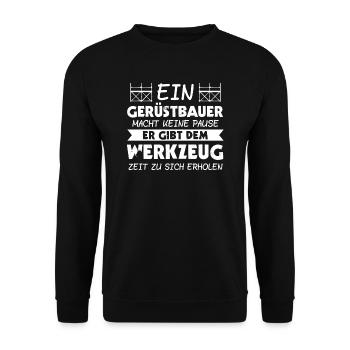 Gerüstbauer Gerüstbau Baustelle Geschenk - Unisex Pullover - Schwarz - Vorne - Alina (178cm) & Michal (187cm)