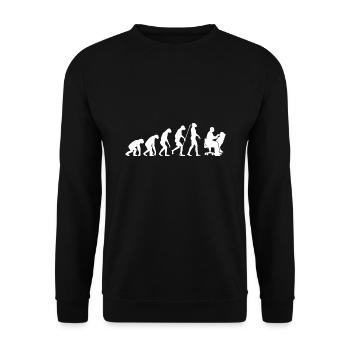 Evolution Zahnarzt Geschenk - Unisex Pullover - Schwarz - Vorne - Alina (178cm) & Michal (187cm)