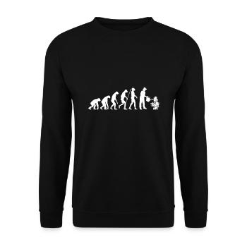 Evolution Gärtner Garten Blumen Pflanzen Gießkanne - Unisex Pullover - Schwarz - Vorne - Alina (178cm) & Michal (187cm)
