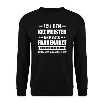 Kfz Meister Kfz Mechaniker Schrauben Geschenk - Unisex Pullover - Schwarz - Vorne - Alina (178cm) & Michal (187cm)