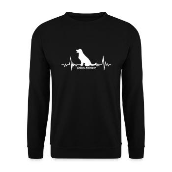 Golden Retriever Herzschlag Hunde Geschenk - Unisex Pullover - Schwarz - Vorne - Alina (178cm) & Michal (187cm)