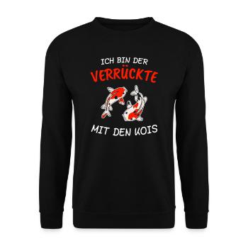 Koi Kois Fisch Geschenk & Fische - Unisex Pullover - Schwarz - Vorne - Alina (178cm) & Michal (187cm)