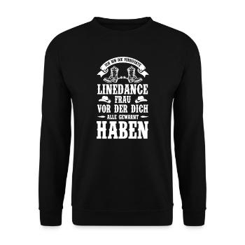 Linedance Line Dance Frauen Geschenk & Linedancer - Unisex Pullover - Schwarz - Vorne - Alina (178cm) & Michal (187cm)