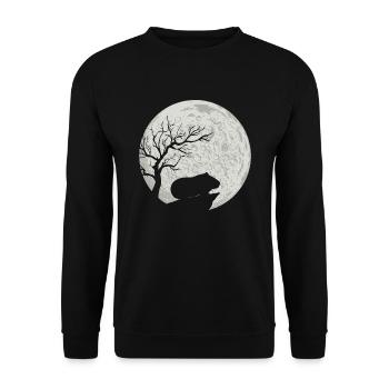 Cadeau d'Halloween cochon d'Inde pleine lune - Sweat-shirt Unisexe - noir - Devant - Alina (178cm) & Michal (187cm)