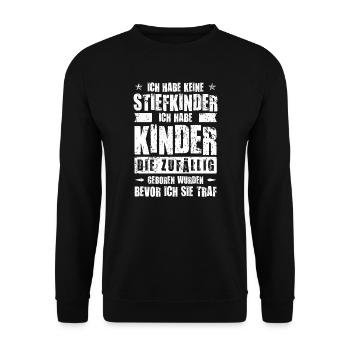 Bonuspapa Stiefvater Stiefpapa Geschenk & Stiefelt - Unisex Pullover - Schwarz - Vorne - Alina (178cm) & Michal (187cm)