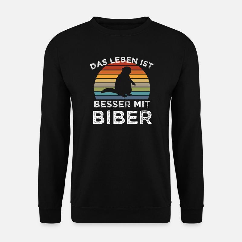 Biber Nagetier Kostüm Geschenk & Naturschützer - Unisex Pullover - Schwarz