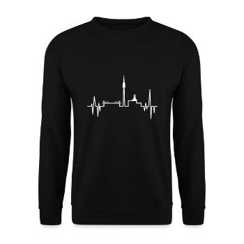 Dortmund heartbeat skyline pulse - Unisex Sweatshirt - black - Front - Alina (178cm) & Michal (187cm)