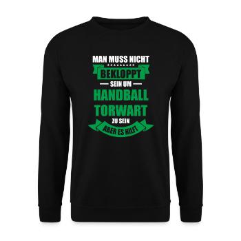 Handball Torwart Handballer Tormann Geschenk & Han - Unisex Pullover - Schwarz - Vorne - Alina (178cm) & Michal (187cm)