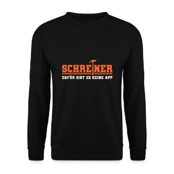 Schreiner App Handwerker Schreinerei Heimwerker - Unisex Pullover - Schwarz - Vorne - Alina (178cm) & Michal (187cm)