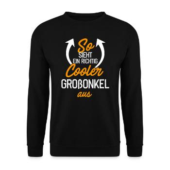 So sieht ein richtig cooler Grossonkel aus - Spruc - Unisex Pullover - Schwarz - Vorne - Alina (178cm) & Michal (187cm)