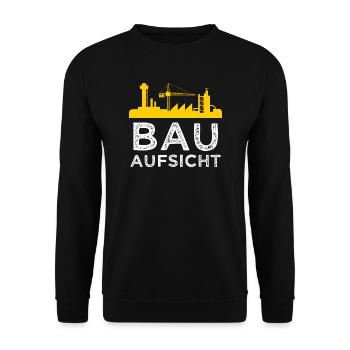 Bauaufsicht Bauleiter Geschenk - Unisex Pullover - Schwarz - Vorne - Alina (178cm) & Michal (187cm)