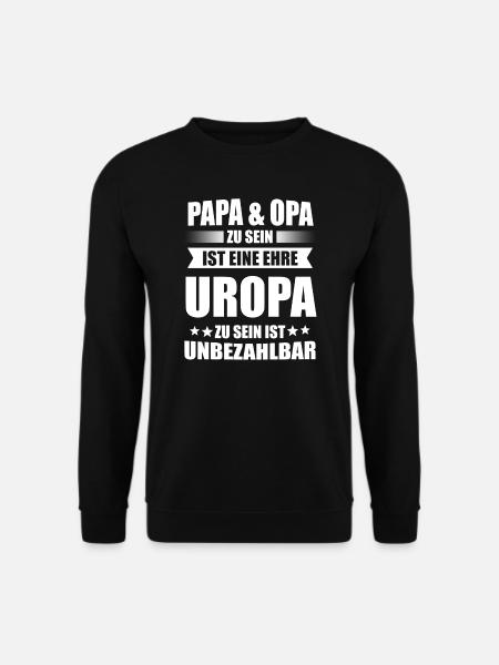 Uropa 2020 Ankündigung Opa Geschenk - Unisex Pullover - Schwarz