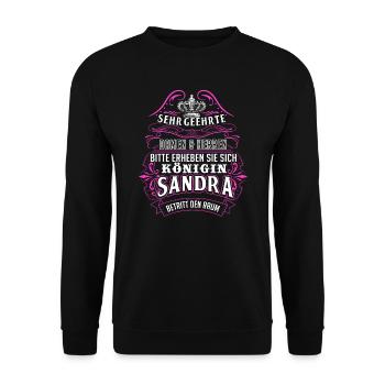 Sandra Vorname Name Geschenk - Unisex Pullover - Schwarz - Vorne - Alina (178cm) & Michal (187cm)