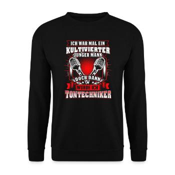 Tontechniker Veranstaltungstechniker Tontechnik Ge - Unisex Pullover - Schwarz - Vorne - Alina (178cm) & Michal (187cm)