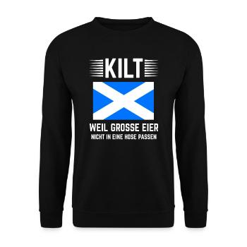 Schottland Schottische Flagge Dudelsack Geschenk - Unisex Pullover - Schwarz - Vorne - Alina (178cm) & Michal (187cm)