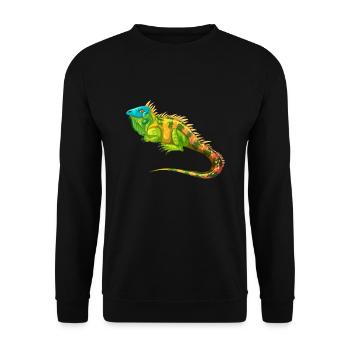 Iguana reptile lovers - Unisex Sweatshirt - black - Front - Alina (178cm) & Michal (187cm)