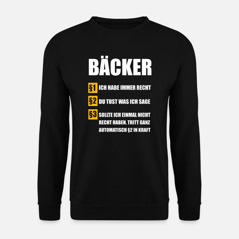 Bäcker Bäckerei Konditor Geschenk - Unisex Pullover - Schwarz