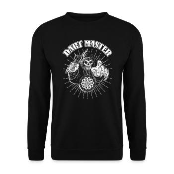 Dart Master Pour les joueurs de fléchettes Dartboard Skull - Sweat-shirt Unisexe - noir - Devant - Alina (178cm) & Michal (187cm)