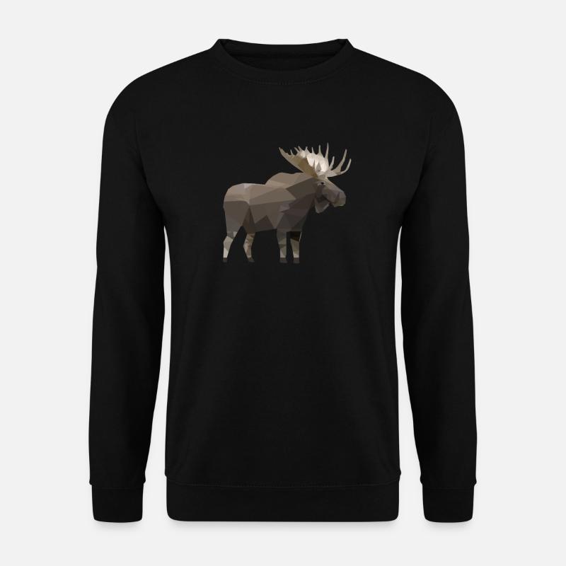 Elch Polygon Skandinavien Elche Geschenk - Unisex Pullover - Schwarz