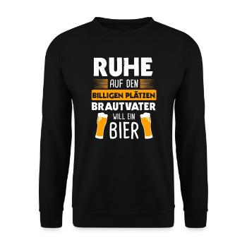 Brautvater Braut Vater Hochzeit Geschenk - Unisex Pullover - Schwarz - Vorne - Alina (178cm) & Michal (187cm)