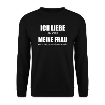 Cuxhaven Nordsee Nordseeküste Geschenk - Unisex Pullover - Schwarz - Vorne - Alina (178cm) & Michal (187cm)